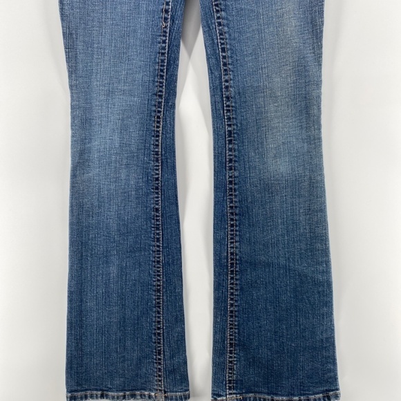 Warehouse One Jeans Women's Size 26 Mid Rise Flare Leg Blue Denim 5 Pocket - Picture 3 of 14